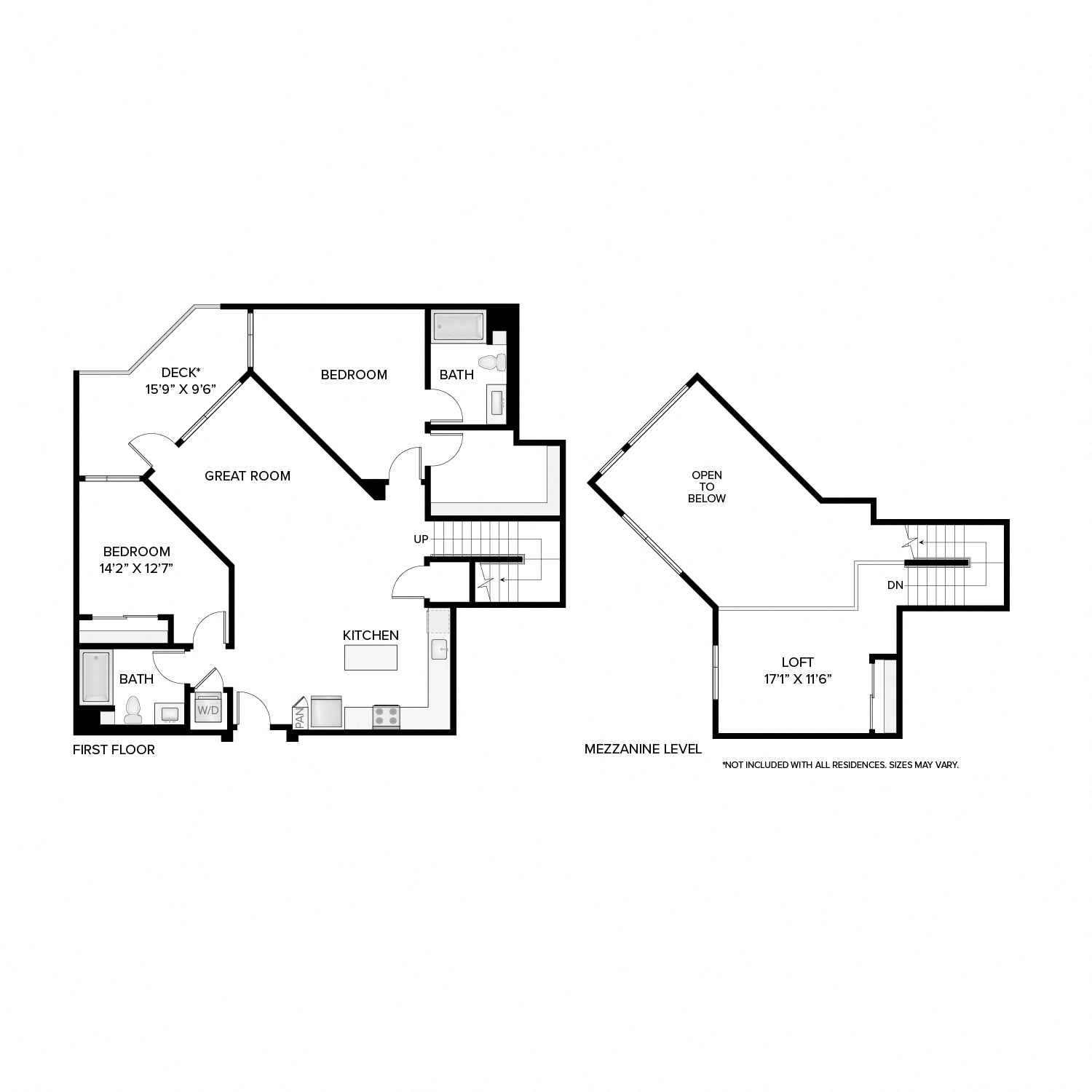 Floor plan layout diagram for The Oak Loft
